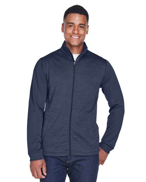 Devon & Jones Men's Newbury Colorblock Mélange Fleece Full-Zip jacket