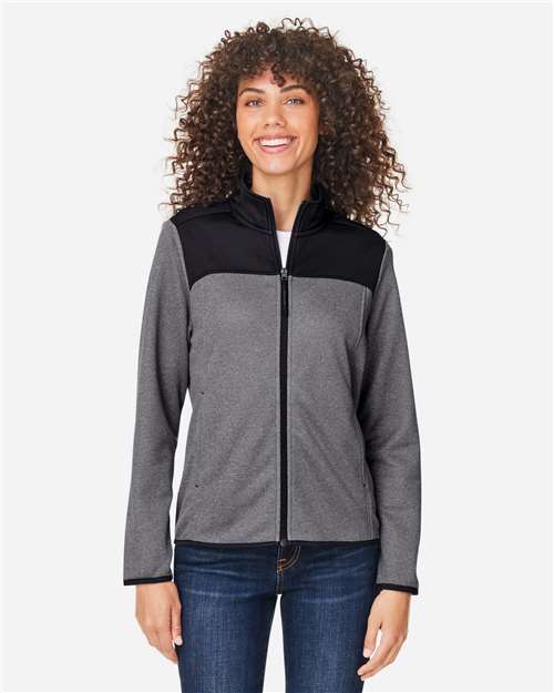 CORE365 Women's Venture Heathered Stripe Hybrid Jacket