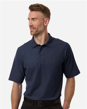 Harriton Men's Maverick CVC Pique Polo - Dark Navy