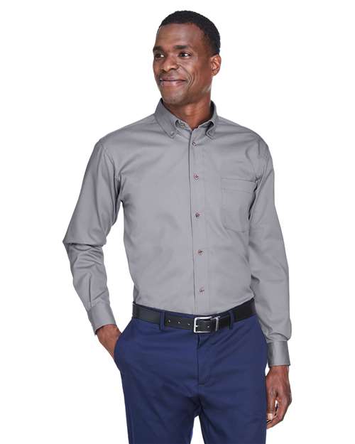 Harriton Men's Easy Blend™ Twill Shirt - Black