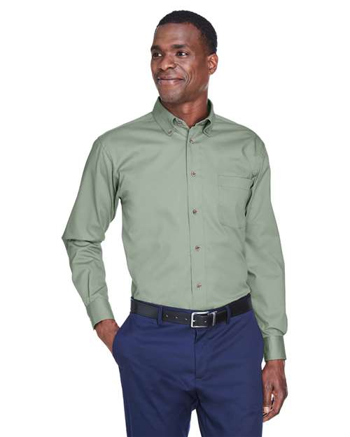Harriton Men's Easy Blend™ Twill Shirt - Black