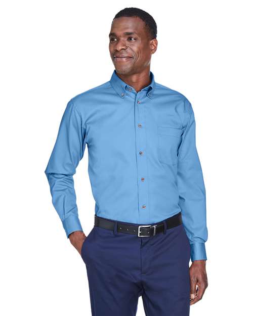 Harriton Men's Easy Blend™ Twill Shirt - Black