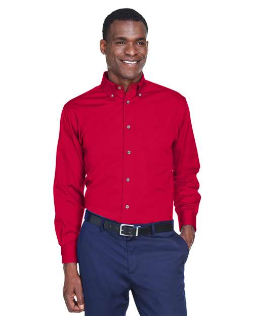 Harriton Men's Easy Blend™ Twill Shirt - Red
