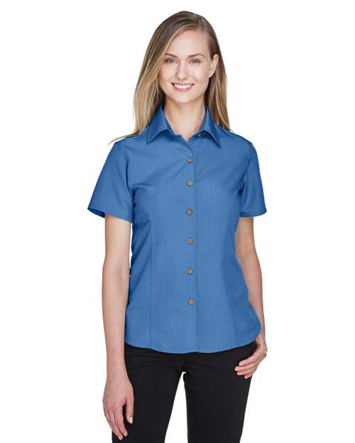 Harriton Women's Barbados Textured Camp Shirt