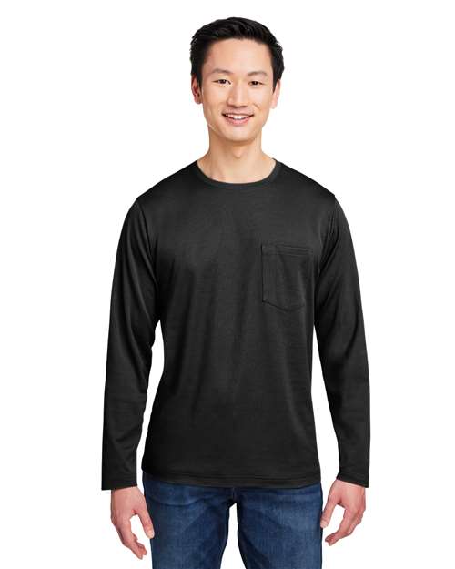 Harriton Unisex Charge Snag and Soil Protect Long Sleeve T-Shirt