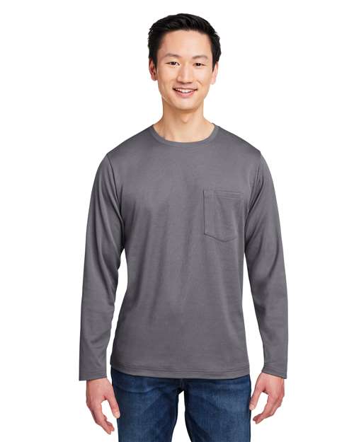 Harriton Unisex Charge Snag and Soil Protect Long Sleeve T-Shirt