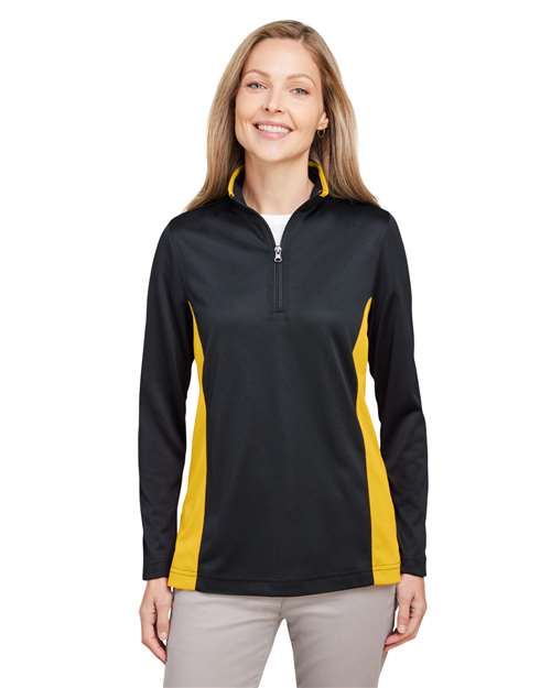 Harriton Women's Flash Snag Protection Plus IL Colorblock Quarter-Zip Pullover