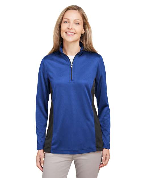 Harriton Women's Flash Snag Protection Plus IL Colorblock Quarter-Zip Pullover