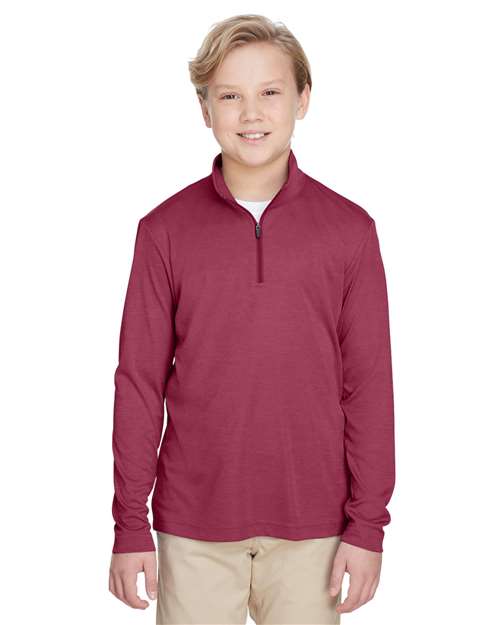 Team 365 Youth Zone Sonic Heather Performance Quarter-Zip Pullolver