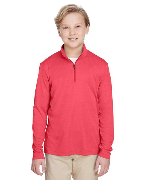 Team 365 Youth Zone Sonic Heather Performance Quarter-Zip Pullolver