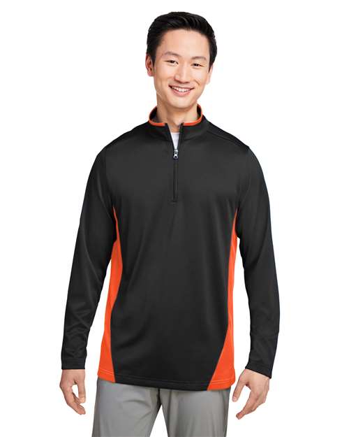 Harriton Men's Flash Snag Protection Plus IL Colorblock Quarter-Zip Pullover