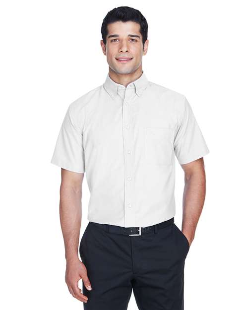 Harriton Men's Oxford Short Sleeve with Stain-Release
