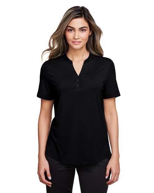 North End Women's JAQ Snap-Up Stretch Performance Polo