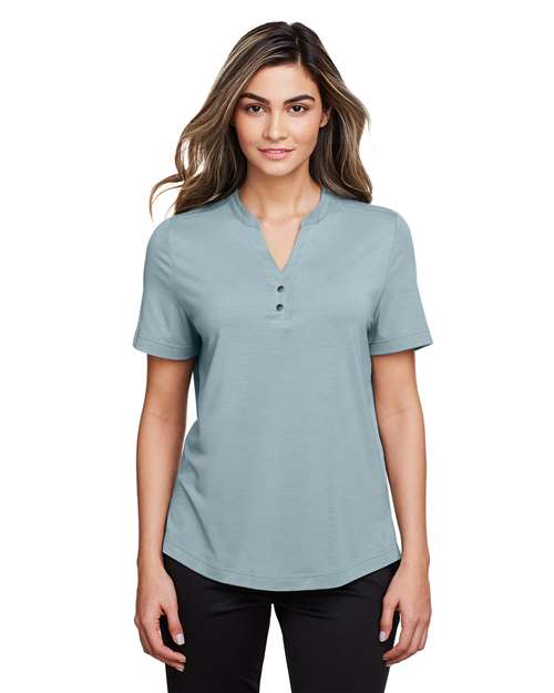 North End Women's JAQ Snap-Up Stretch Performance Polo