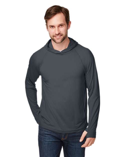North End Unisex JAQ Stretch Performance Hooded Long Sleeve T-Shirt