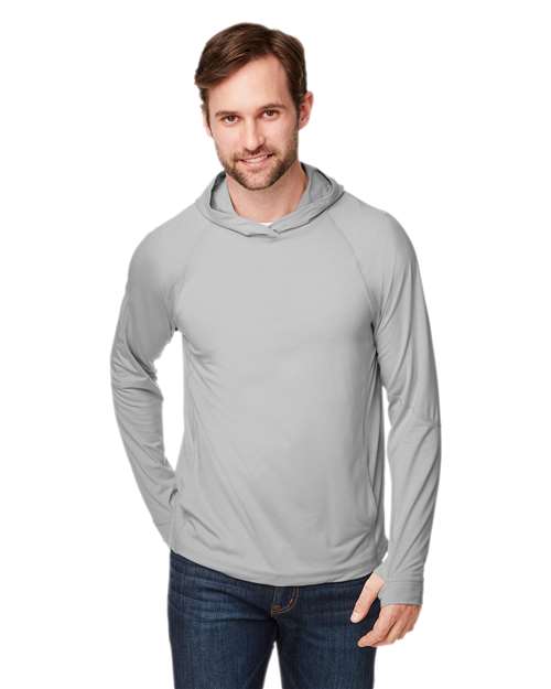 North End Unisex JAQ Stretch Performance Hooded Long Sleeve T-Shirt