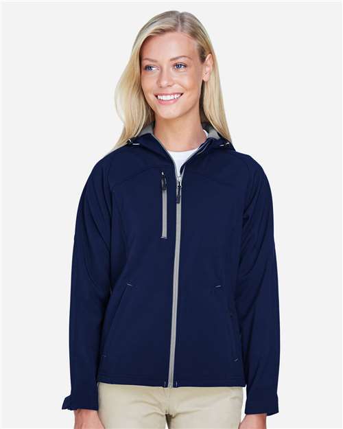 North End Women's Prospect Two-Layer Fleece Bonded Soft Shell Hooded Jacket