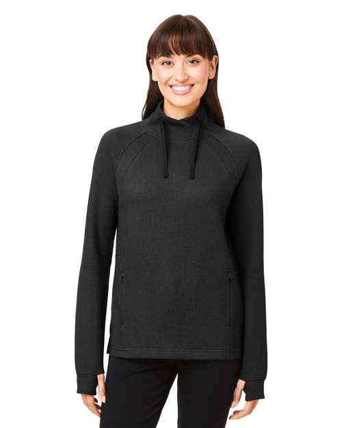 North End Women's Rhythm Waffle Cross-Neck Pullover
