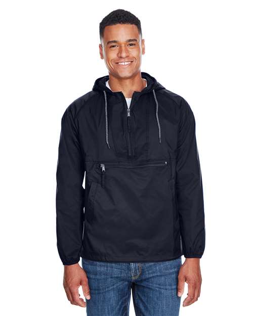 Harriton Unisex Packable Hooded Nylon Jacket