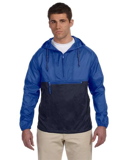 Harriton Unisex Packable Hooded Nylon Jacket