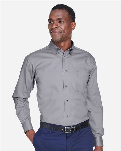 Harriton Men's Tall Easy Blend™ Twill Dress Shirt