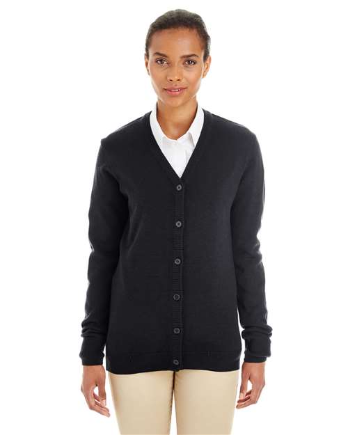 Harriton Women's Pilbloc V-Neck Button Cardigan Sweater