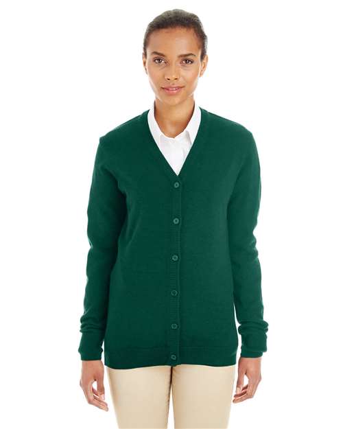 Harriton Women's Pilbloc V-Neck Button Cardigan Sweater