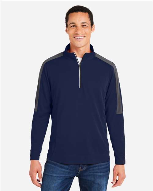 CORE365 Men's Market Snag Protect Mesh Colorblock Quarter-Zip Pullover