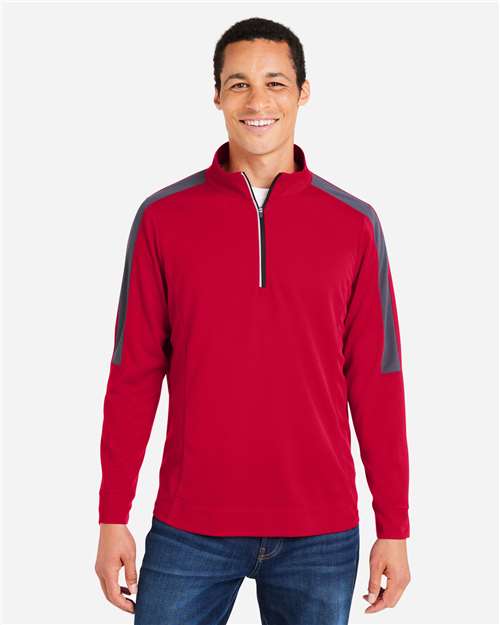 CORE365 Men's Market Snag Protect Mesh Colorblock Quarter-Zip Pullover