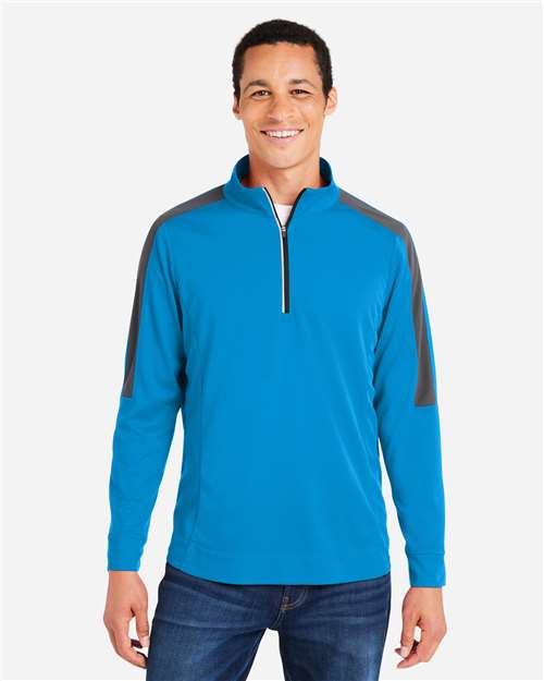 CORE365 Men's Market Snag Protect Mesh Colorblock Quarter-Zip Pullover