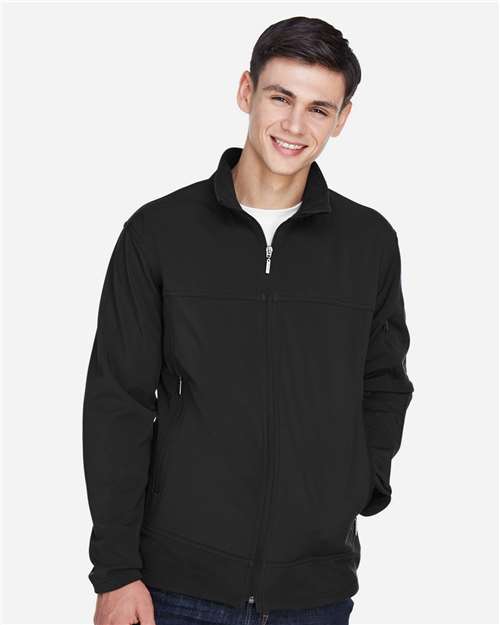 North End Men's Three Layer Fleece Performance Soft Shell Jacket