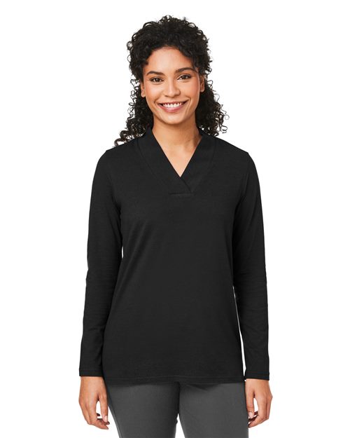 Devon & Jones Women's Raleigh Shawl Collar Knit Top