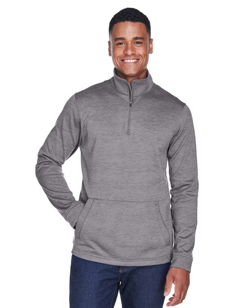 Devon & Jones Men's Newbury Mélange Fleece Quarter-Zip Pullover