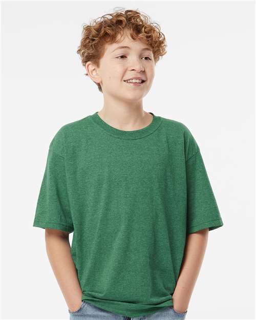 M&O Youth Gold Soft Touch T-Shirt - Heather Kelly Green