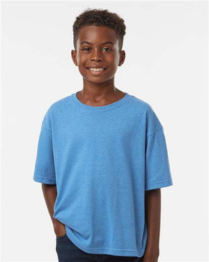 M&O Youth Gold Soft Touch T-Shirt - Heather Turquoise