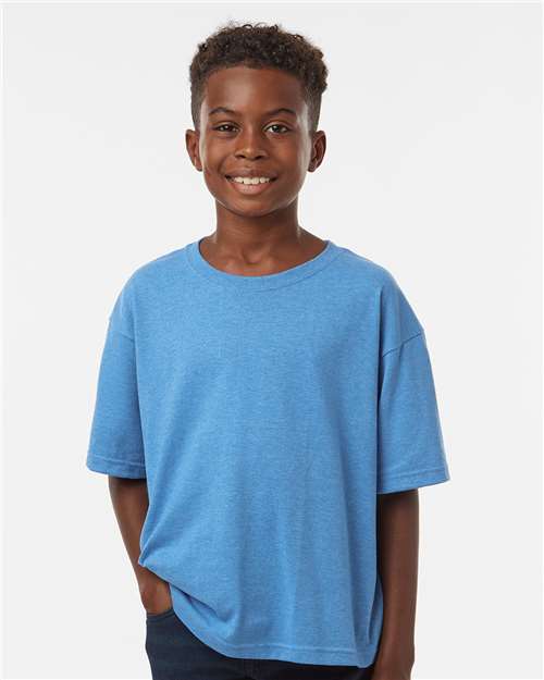 M&O Youth Gold Soft Touch T-Shirt - Heather Turquoise