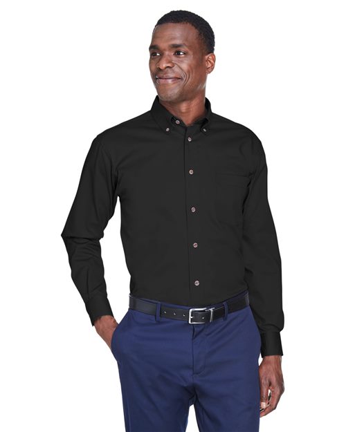 Harriton Men's Easy Blend™ Twill Shirt - Black