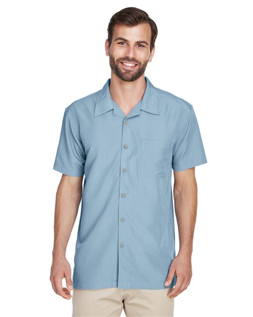 Harriton Men's Barbados Textured Camp Shirt