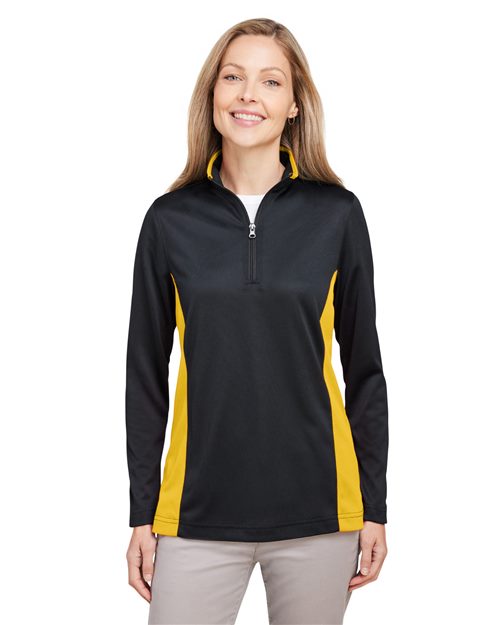 Harriton Women's Flash Snag Protection Plus IL Colorblock Quarter-Zip Pullover