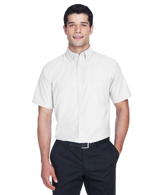 Harriton Men's Oxford Short Sleeve with Stain-Release