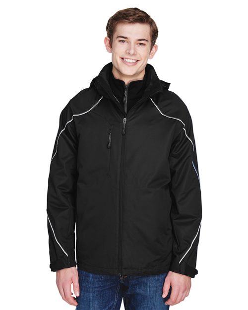 North End Men's Angle 3-In-1 Jacket with Bonded Fleece Liner