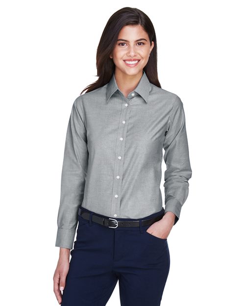 Harriton Women's Long Sleeve Oxford Dress Shirt