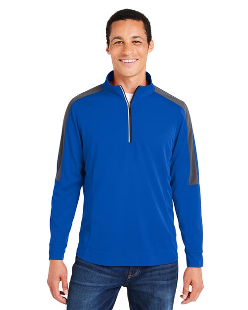 CORE365 Men's Market Snag Protect Mesh Colorblock Quarter-Zip Pullover