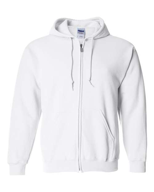 Gildan Unisex Heavy Blend™ Full-Zip Hooded Sweatshirt - White