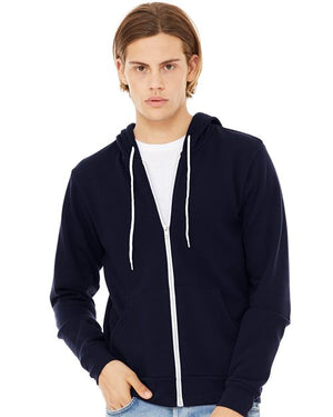 BELLA + CANVAS Unisex Sponge Fleece Full-Zip Hoodie Sweatshirt - Ash