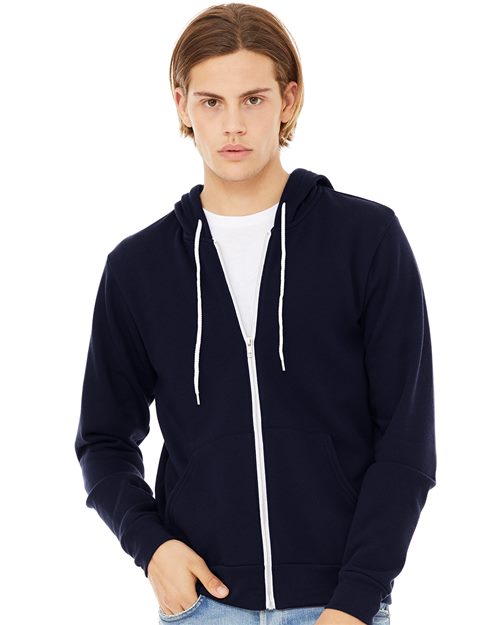 BELLA + CANVAS Unisex Sponge Fleece Full-Zip Hoodie Sweatshirt - Ash