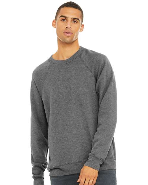 BELLA + CANVAS Unisex Sponge Fleece Raglan Crewneck Sweatshirt - Grey Triblend