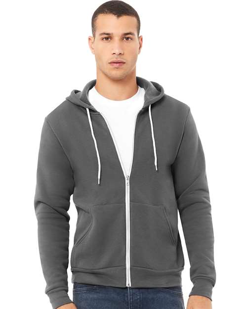 BELLA + CANVAS Unisex Sponge Fleece Full-Zip Hoodie Sweatshirt - Asphalt