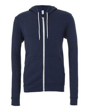 BELLA + CANVAS Unisex Sponge Fleece Full-Zip Hoodie Sweatshirt - Navy