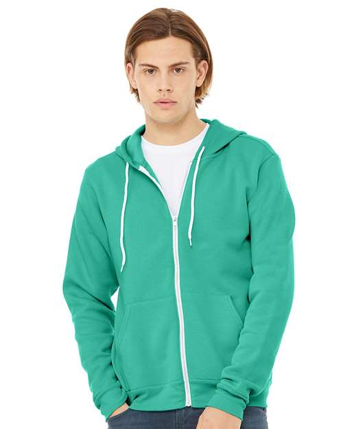 BELLA + CANVAS Unisex Sponge Fleece Full-Zip Hoodie Sweatshirt - Teal